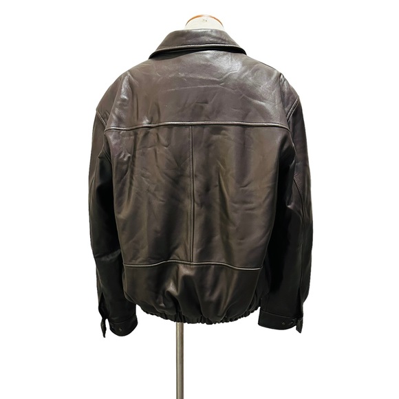 SOLD - DARK BROWN LEATHER BOMBER JACKET COAT - BUTTER SOFT - EUC! - Picture 5 of 16